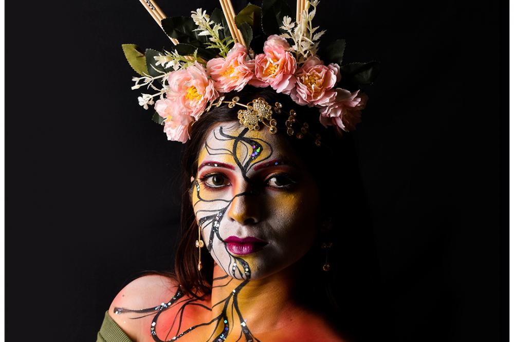 I was born to play with colors ! Fantasy Make-up was done by a Dhanalaxmi Bongala student of ISAS. 